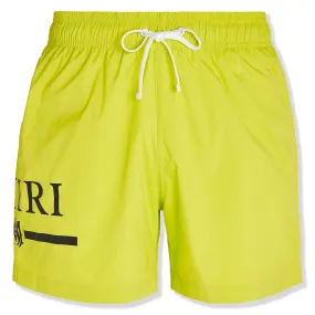 Amiri Ma Bar Logo Swim Shorts Lime