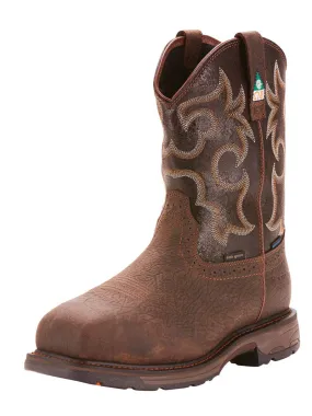 Ariat 10023280 Mens Workhog Waterproof Work Boots Brown Black