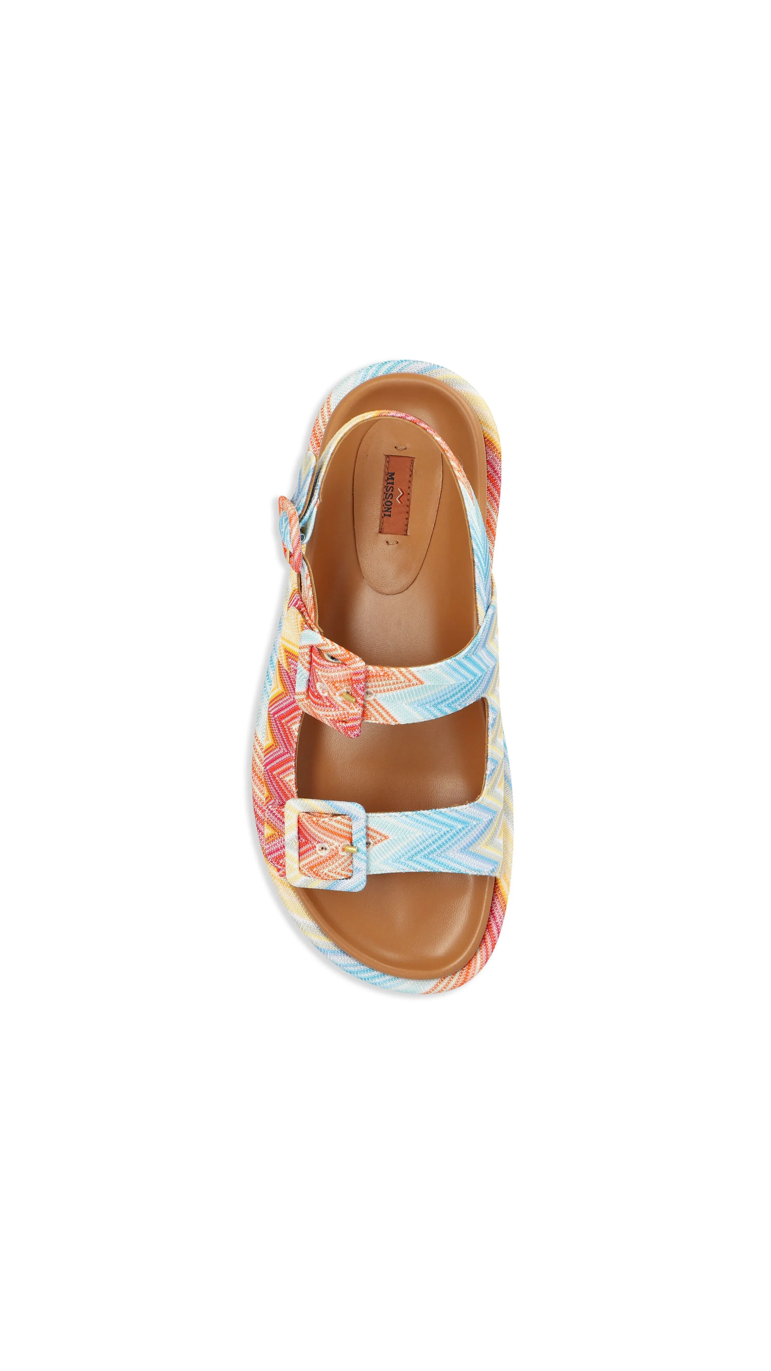 Buckle Chevron Sandals - Multi