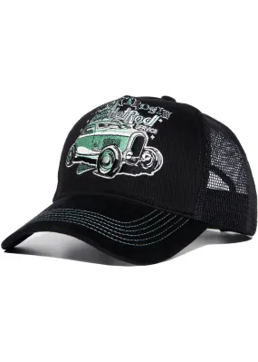 King Kerosin Men's Hot Rod Service Trucker Cap Black