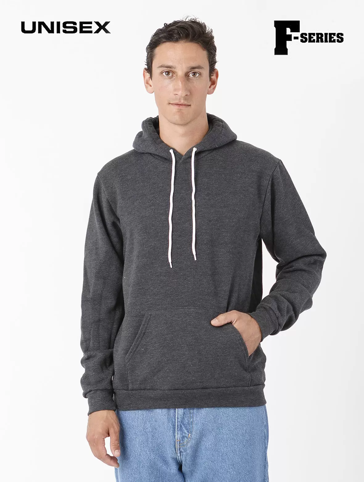 Los Angeles Apparel F98 50/50 Drop Shoulder Plain Pullover Hoody SKU: F98