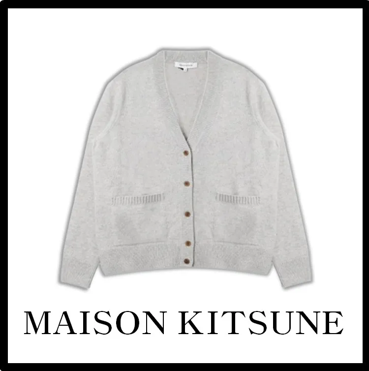 MAISON KITSUNE  |Casual Style Street Style Logo Cardigans