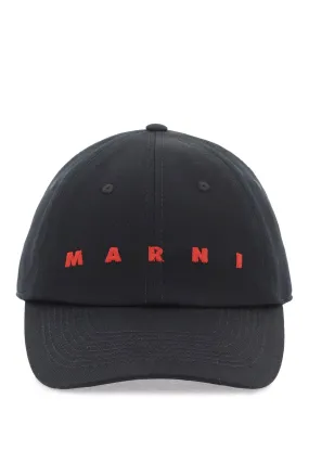 Marni embroidered logo baseball cap with CLZC0108S0UTC311 BLACK