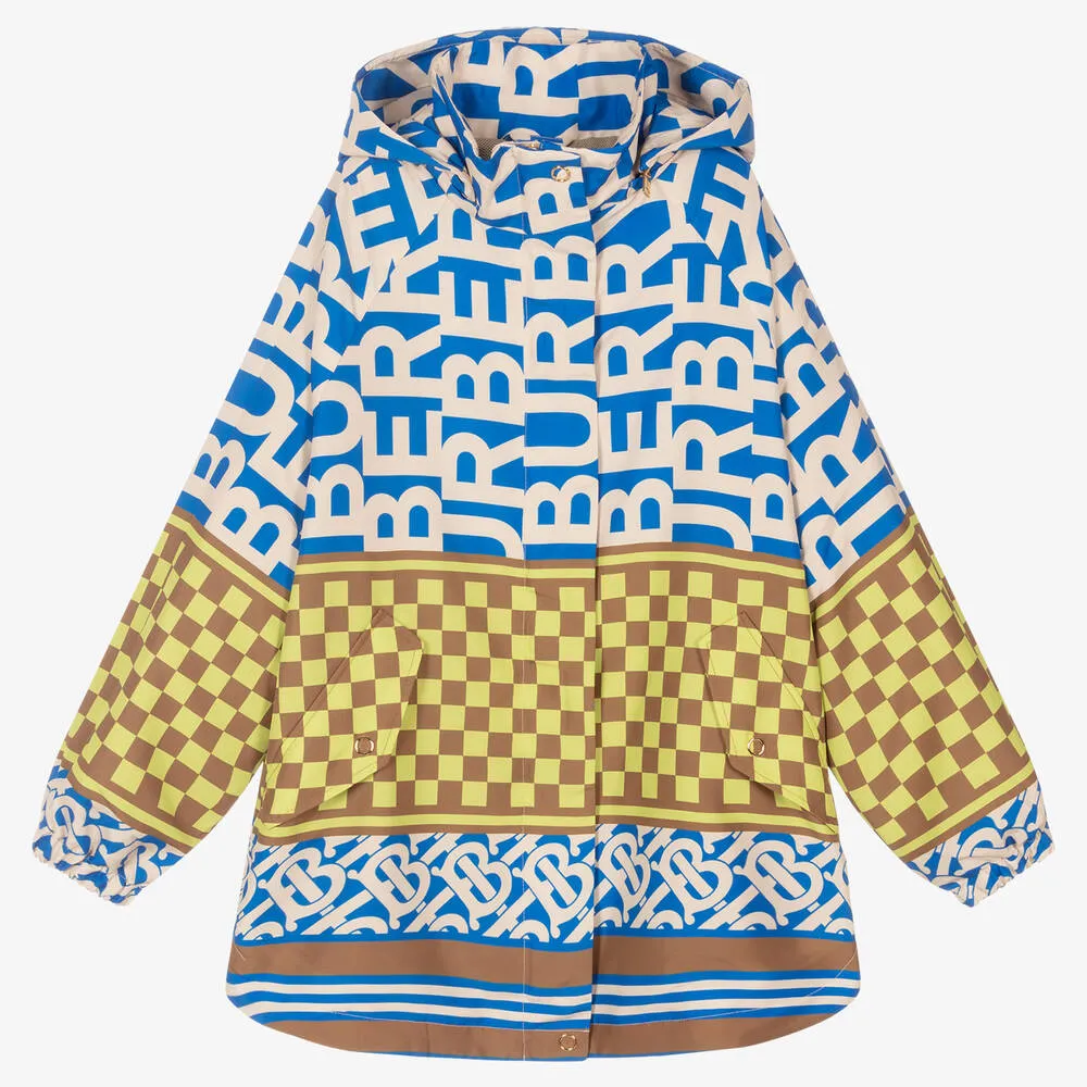 Teen Montage Print Hooded Coat