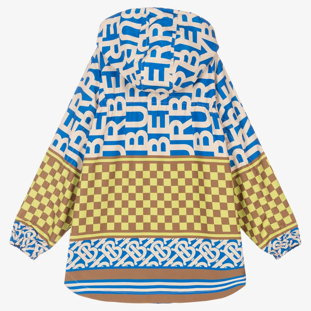 Teen Montage Print Hooded Coat