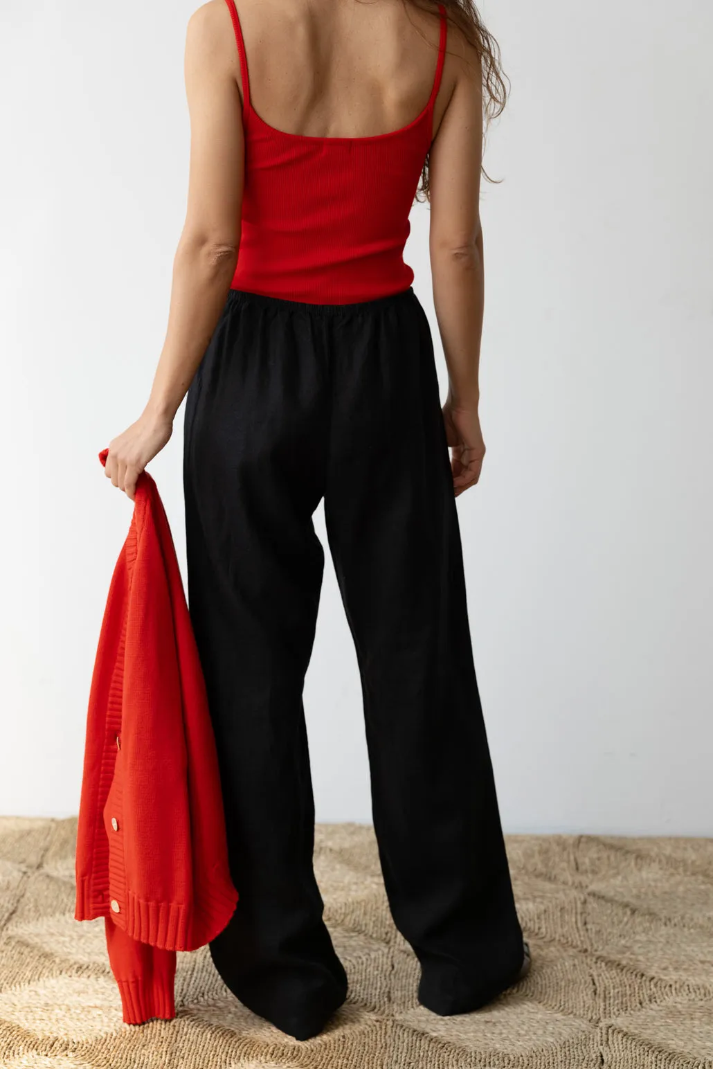 The Linen Simple Pant in Jet