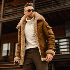 Xituodai Men Fashion Turn-down Collar Zipper Coats For Mens Long Sleeve Jackets Casual Streetwear 2022 Winter Warm Woolen Thick 