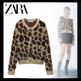 ZARA  |Leopard Patterns Casual Style Nylon Long Sleeves